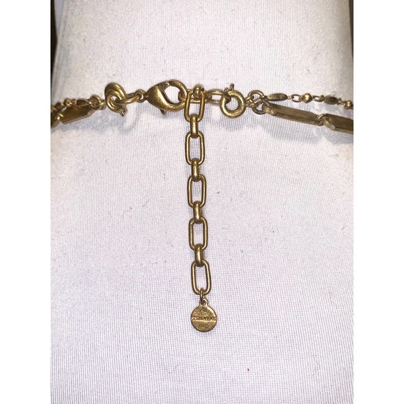 Stella and Dot Double Strand Two in One Hammered Gold Beaded Necklace EUC - Picture 3 of 4